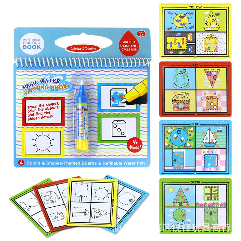 COOLPLAY Magic Water Drawing Book Coloring Book Doodle with Magic Pen Paint T6 