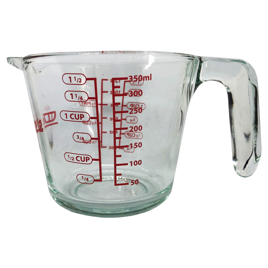 DELISIO Glass Measuring Cup 12oz 350ml Heavy Duty Tempered Glass