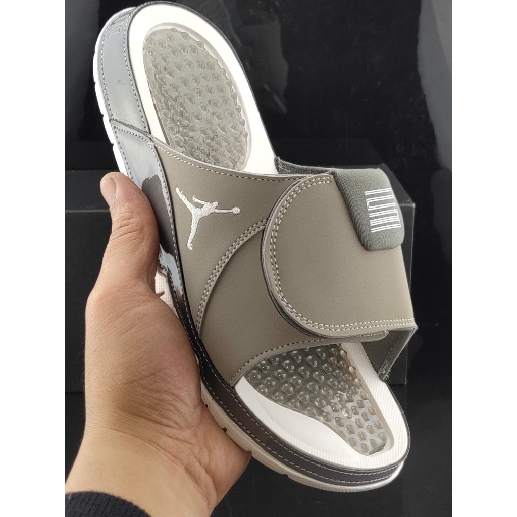 grey jordan sandals