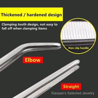 Tweezers Tool Repair Stainless Steel Super Long Tweezers Lengthen and Thicken Elbow tweezer long #2