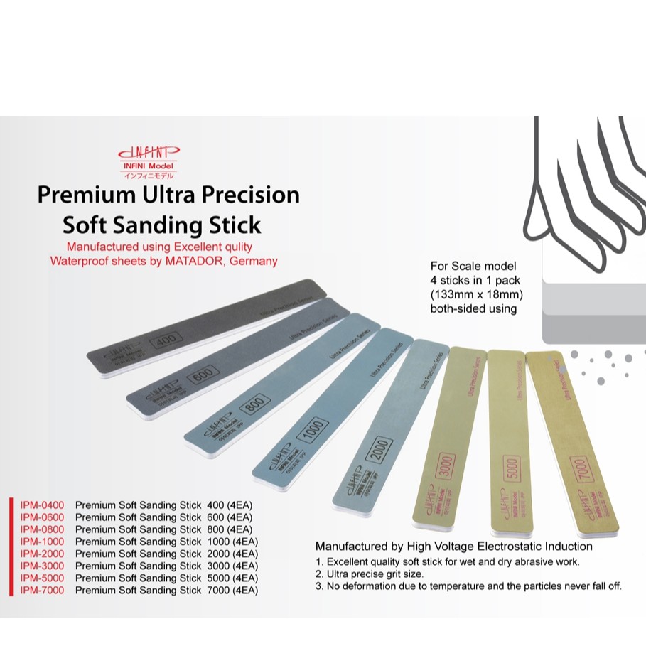 INFINI Model PREMIUM Softback Sanding Stick "IPM/ MATADOR" Series