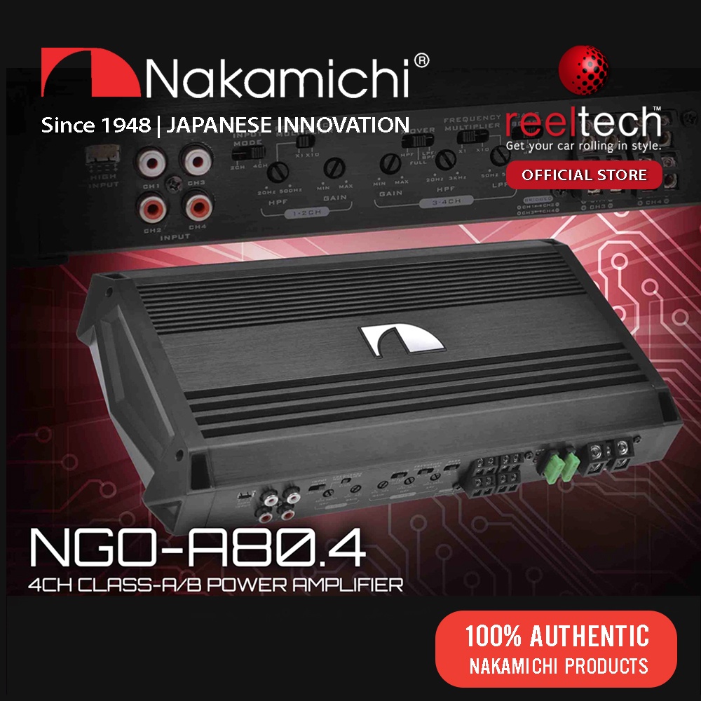 Nakamichi NGOA80.4 Class AB 4 Channel Power Amplifier Power Amp