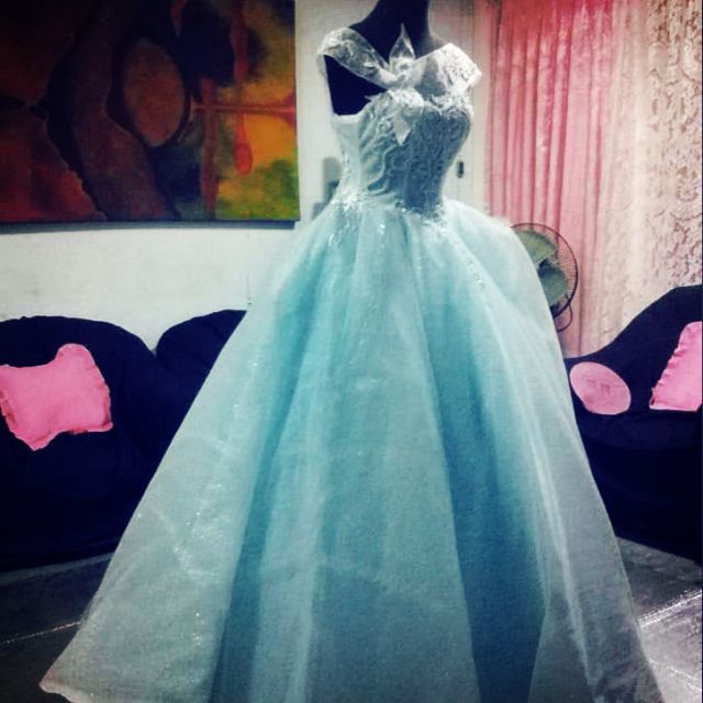 DEBUT GOWN, Beautiful Sky blue debut gown | Shopee Philippines