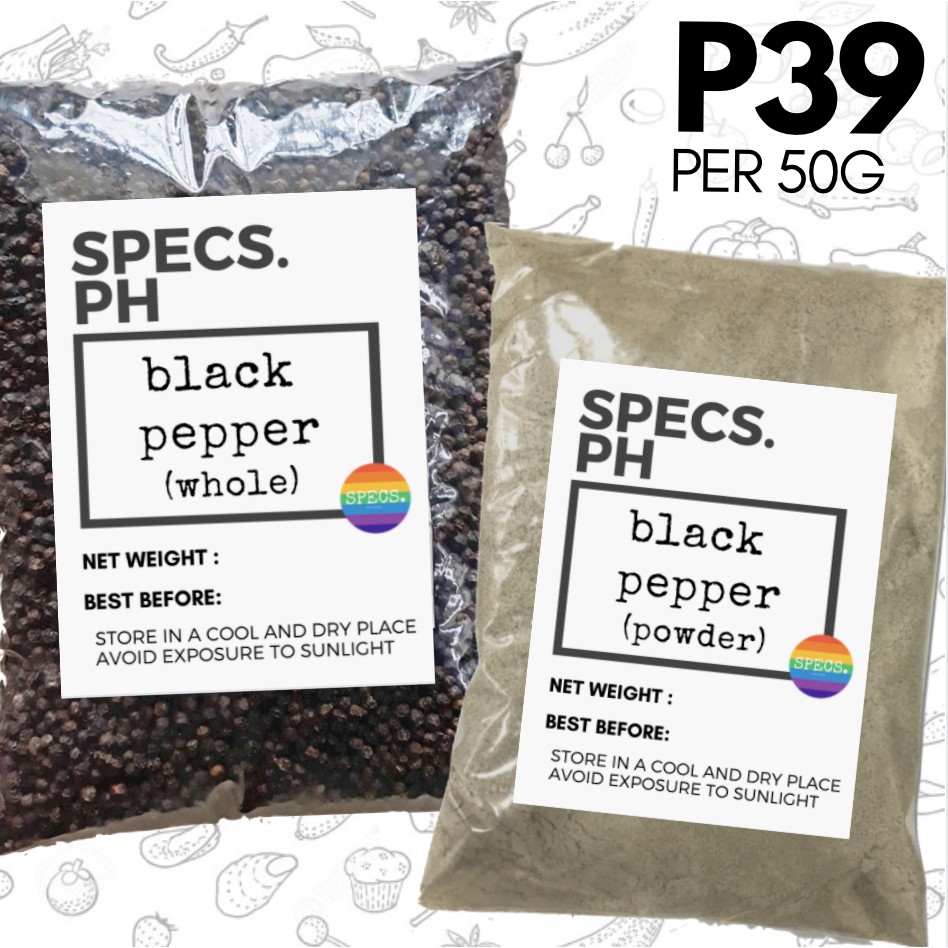 Black Pepper/ Peppercorn (POWDER, CRACKED or WHOLE, per PACK) Shopee
