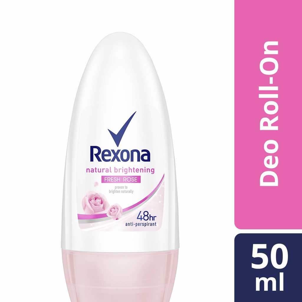 Rexona Natural Brightening Roll On Deodorant Fresh Rose 50ml | Shopee ...