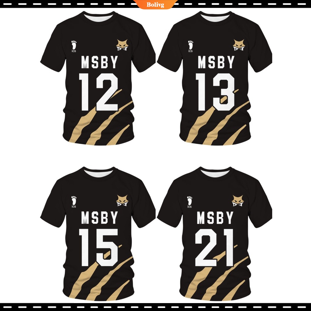 Anime Haikyuu MSBY Black Jackals Jersey Hinata Meian Bokuto Miya ...