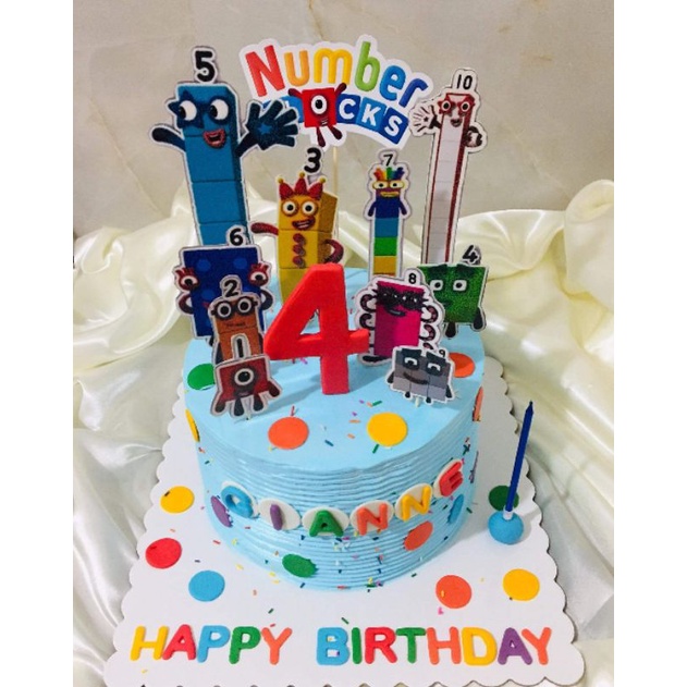 ZOMVI Numberblocks theme cake topper set(Customized) | Shopee Philippines