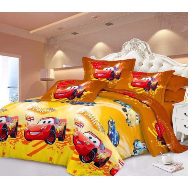 Cod Lightning Mcqueen Bedsheets 4in1 Korean Cotton Shopee