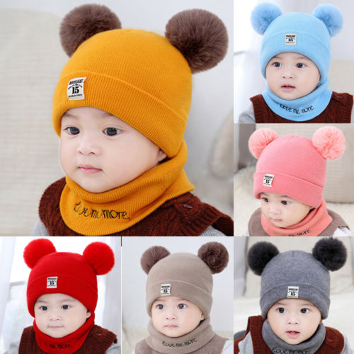baby beanies with pom poms