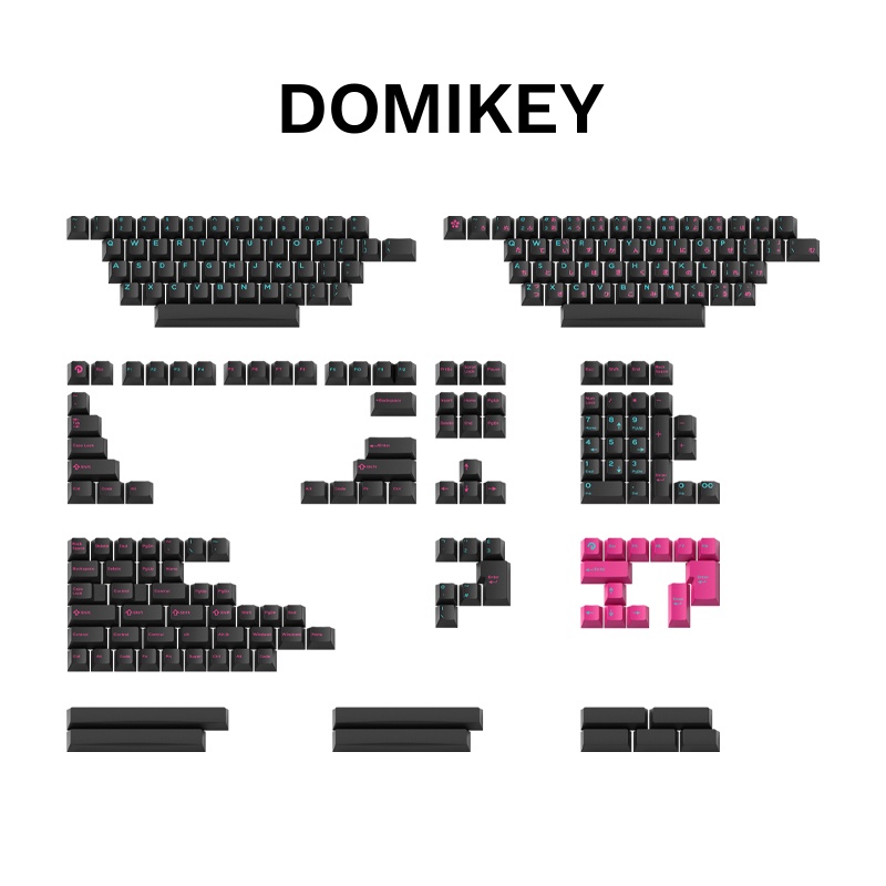 Keyboards DOMIKEY MIAMI NIGHTS Miami Night Original Height Secondary Molding Mechanical Keyboard
