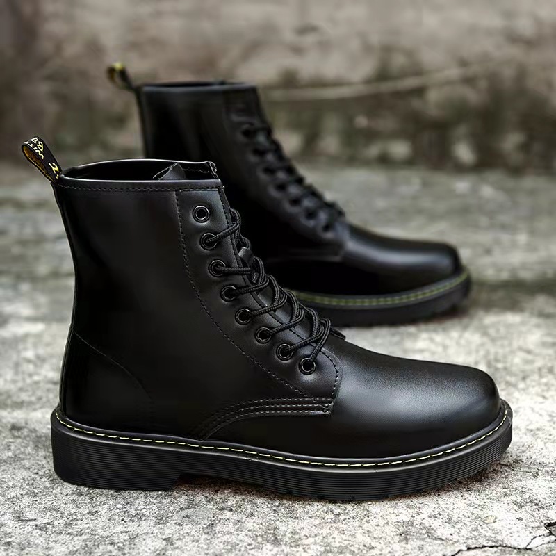 korean fahsion martin boots for men high cut leather ankle boots men's ...