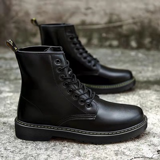 korean fahsion martin boots for men high cut leather ankle boots men's fashion wear shoes