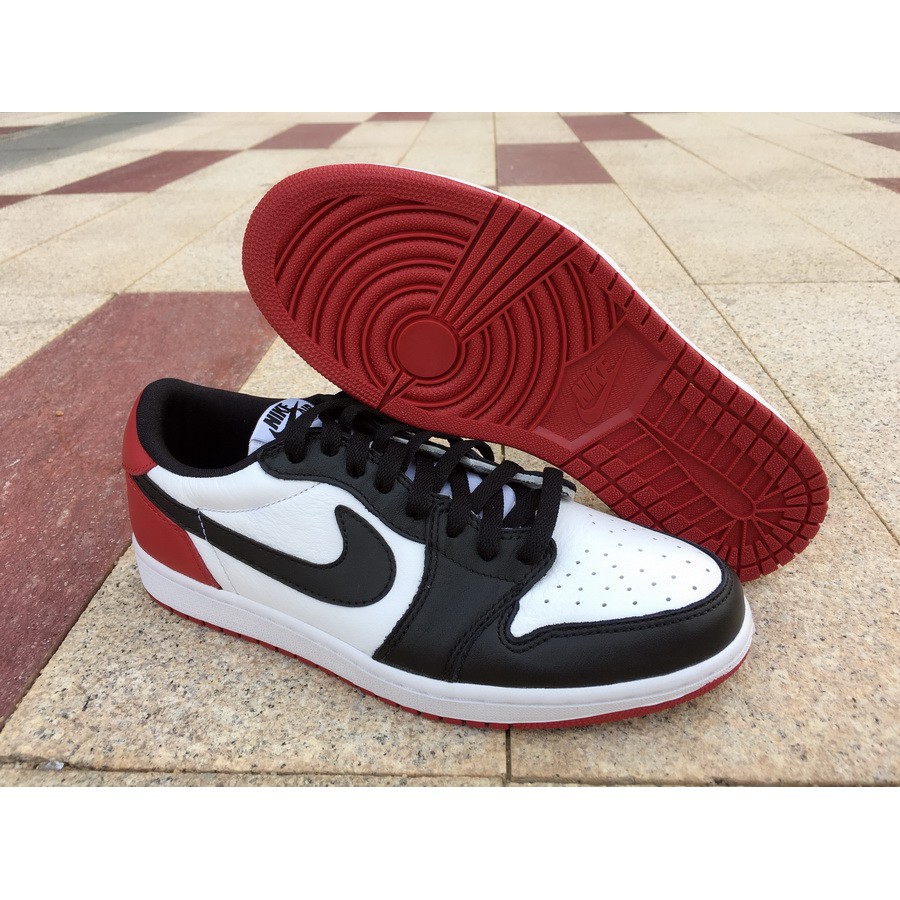 Nike Air Jordan 1 Retro Low Og Black Toe White Black Gym Red Shopee Philippines