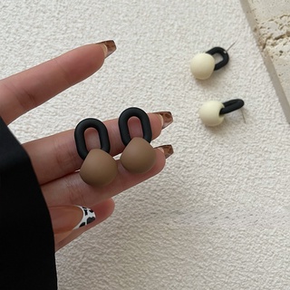 Korean Style Irregular Beads Geometric Earrings Khaki Autumn New Girl Earrings for Women Girls #8