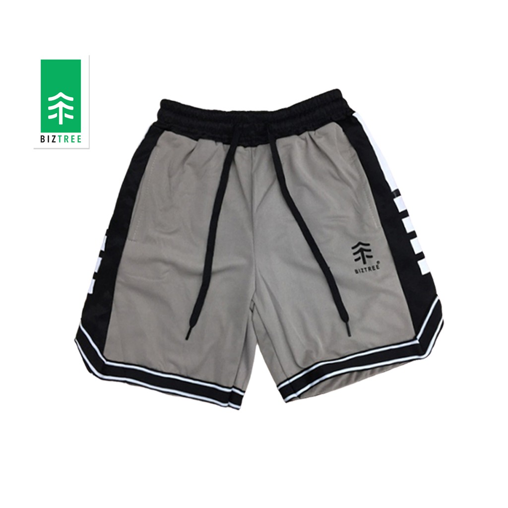 BIZTREE Men's Trendy Garterized Cotton Basketball Sports Shorts Above