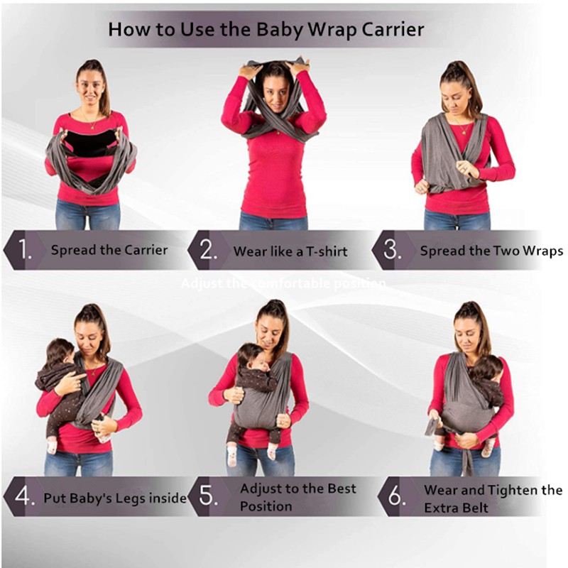 Easy to Wear Hands Free Baby Wrap Sling Carrier Easy to Wear Hands Free Baby Wrap Sling Carrier
