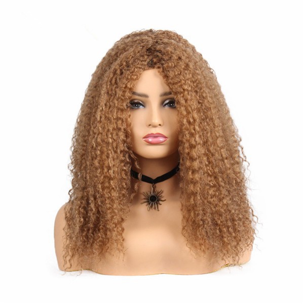 Joy Luck Long Afro Kinky Curly Wig Blonde Synthetic Wigs Cosplay