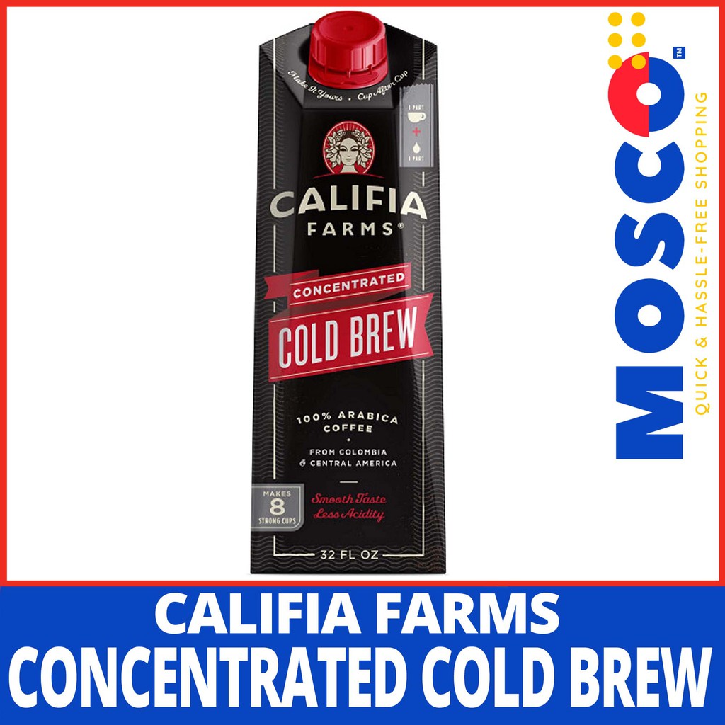 Califia Farms Cold Brew Coffee, Black Unsweetened Concentrated, 32 oz