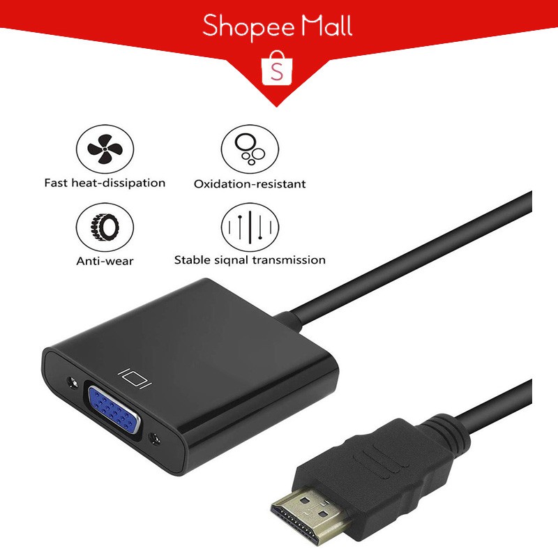 HDMI to VGA Converter Adapter Cable Without Audio Support ...