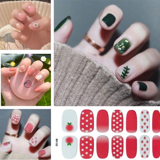 [Recommended] Nail Sticker Cute bear transparent 3D rhinestone strawberry Nude Nail Sticker QY