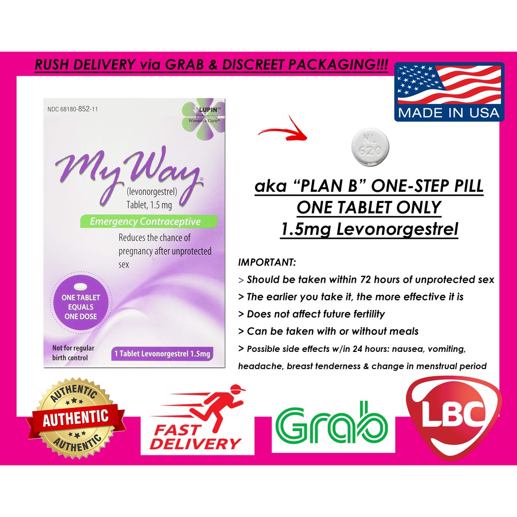 On Hand My Way Morning After Plan B Pill Rush Same Day Delivery For Mm Gm Shopee Philippines