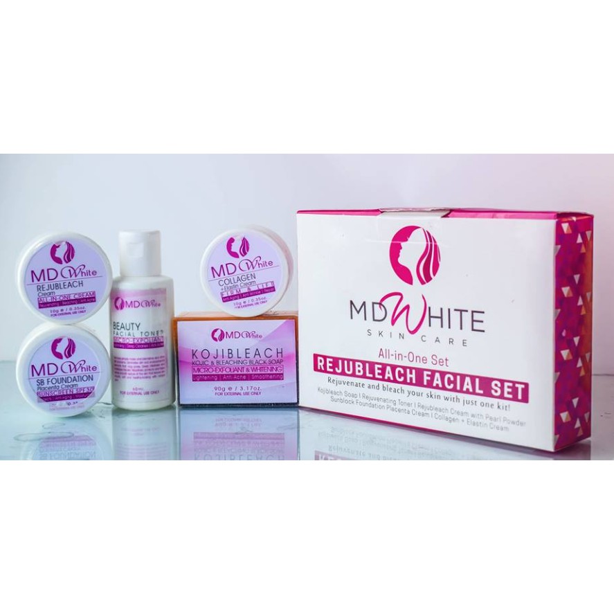 Md White Skin Care Rejubleach Facial Set Shopee Philippines