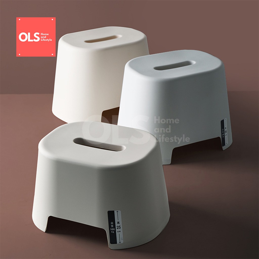 OLS Plastic Stool Chair Stepping Stool White | Shopee Philippines