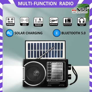 Solar Bluetooth AM/FM/SW 8 band Radio with USB/TF music player & Led Light