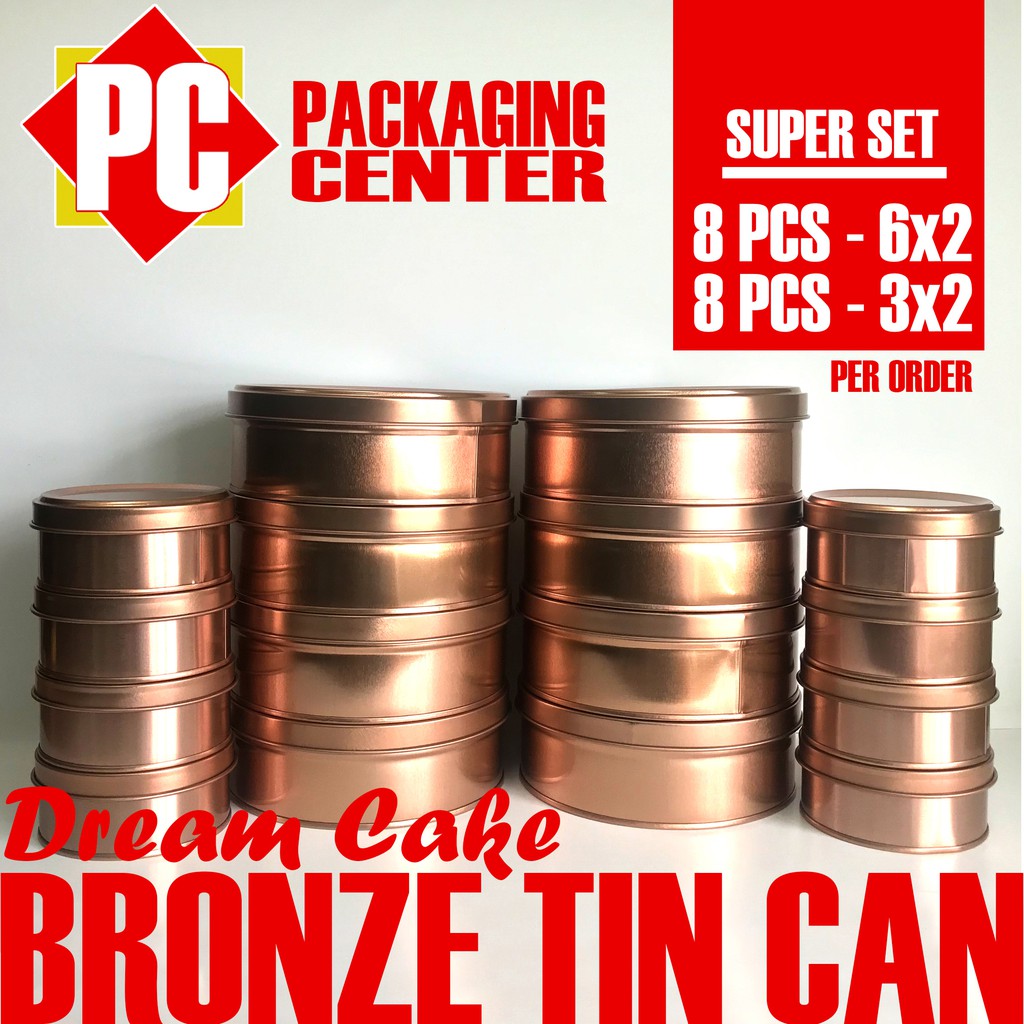 Dream Cake Tin Cans SUPER SET! 6x2 and 3x2 by 8pcs per set (METRO