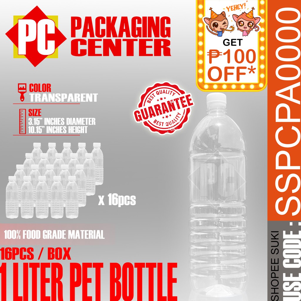 1 Liter Pet Bottle by 16pcs per box COD Nationwide! Shopee Philippines