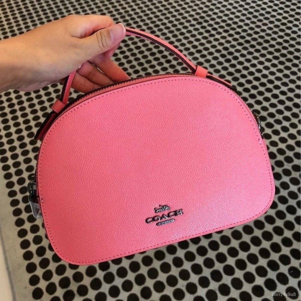Spot Goods）Coach 1589 Serena Satchel Bag in Pink Lemonade Crossgrain  Leather Double Zip with Top Ha | Shopee Philippines