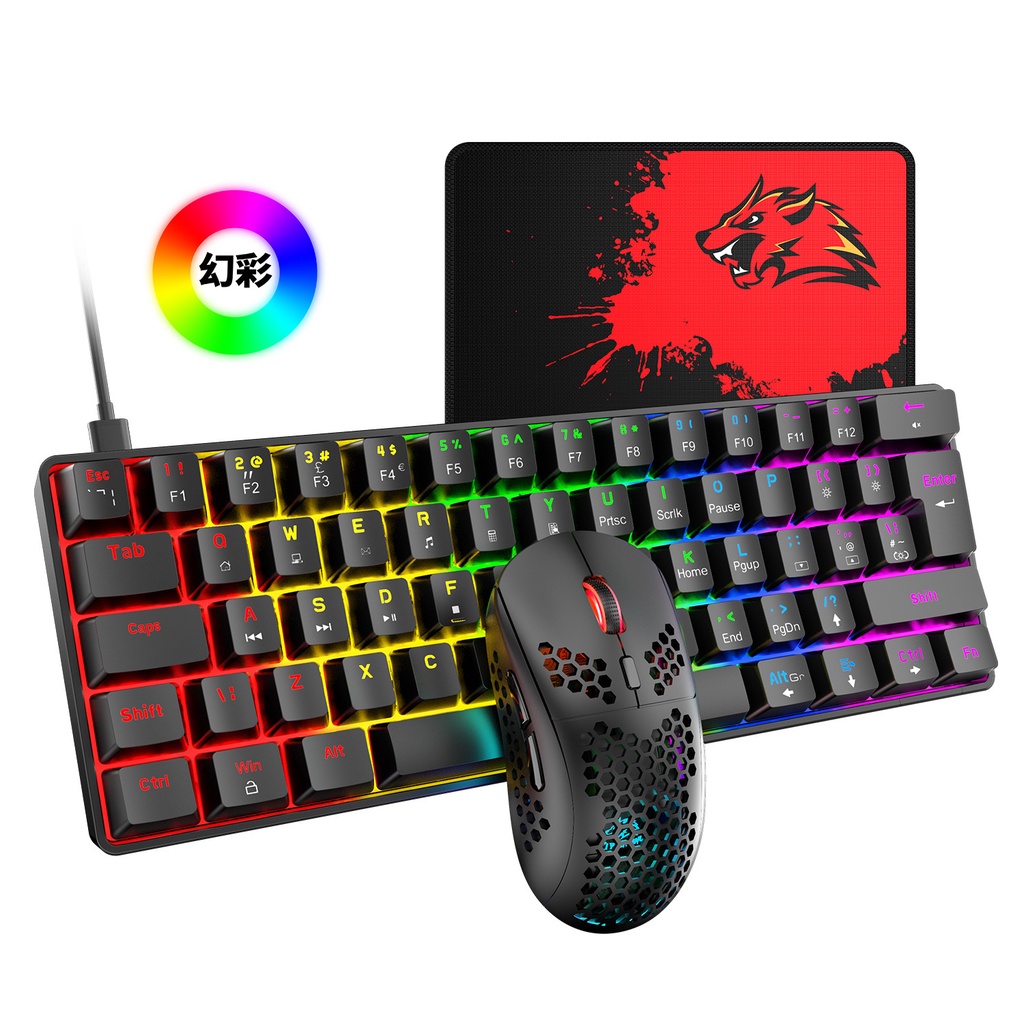 Free WolfT60Key Mouse Suit62Key Real Mechanical Keyboard Tablet ...