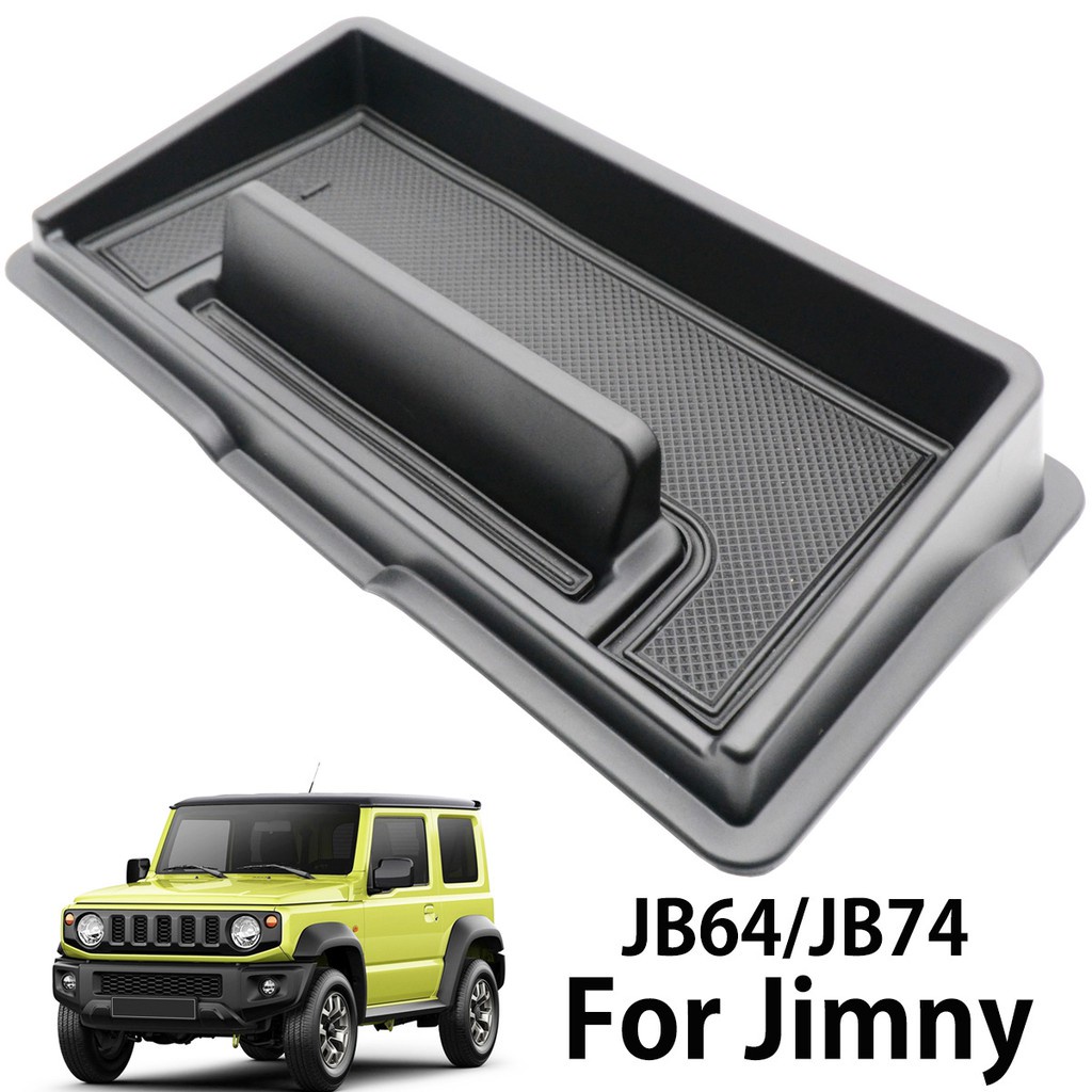 Non-slip Rubber Dashboard Storage Tray Organizer for Suzuki Jimny Sierra JB64|JB74 ABS black RUI YA Shelves Storage Box Phone Holder 