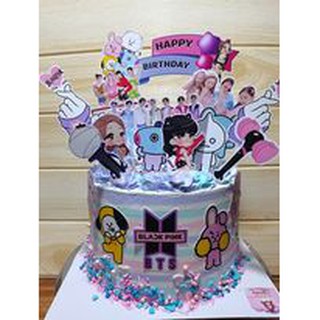 Blackpink And Bts Themed Set Cake Topper Customized Shopee Philippines