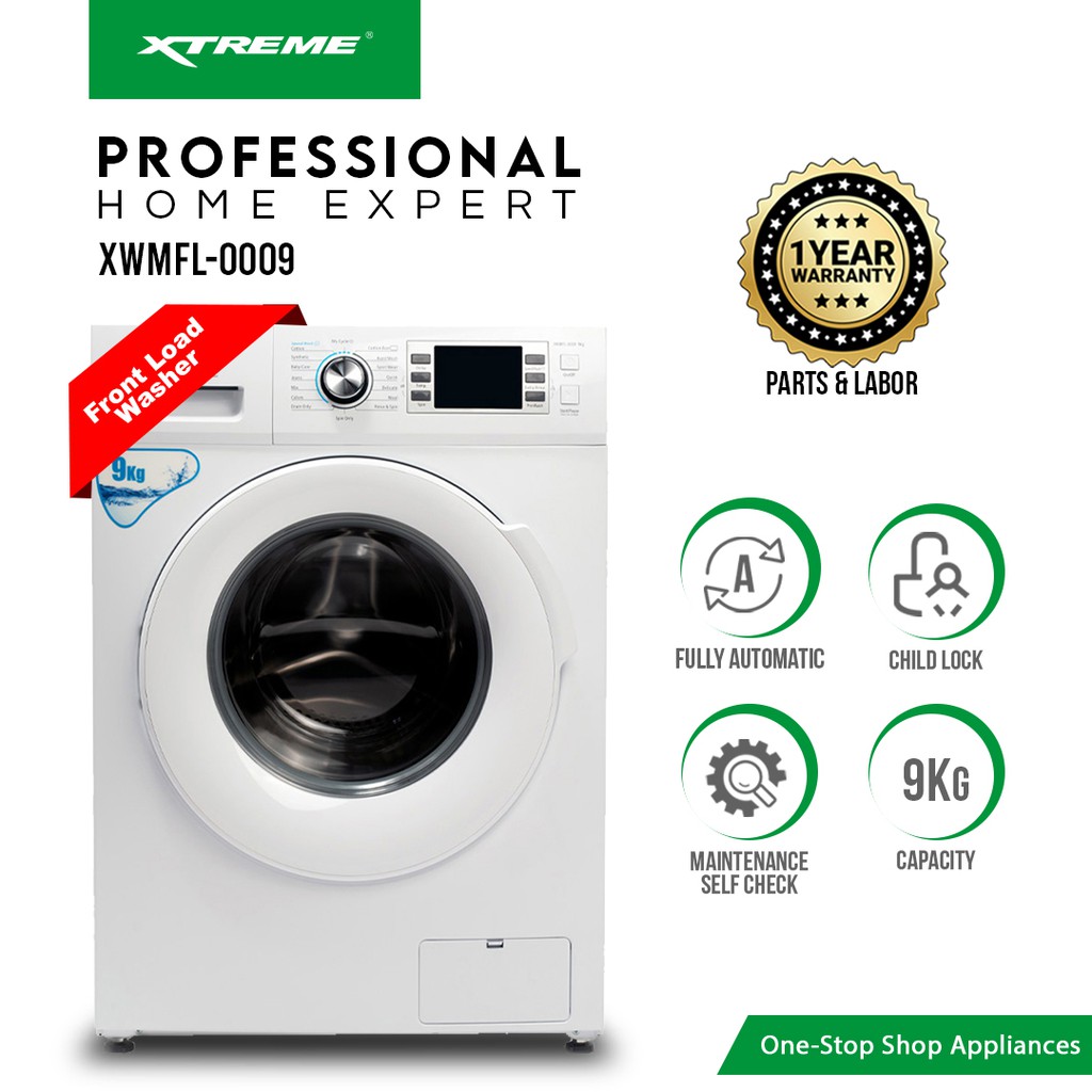 XTREME COOL Front Load Washer Fully Automatic Washing Machine 9.0kg