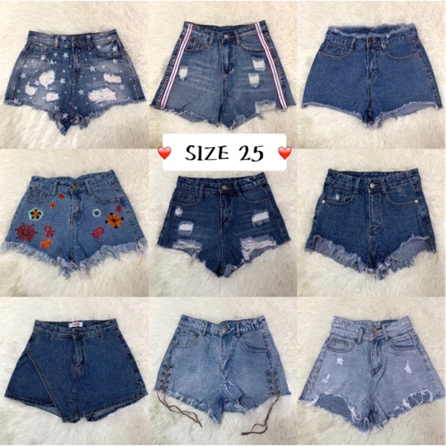 denim shorts with diamonds