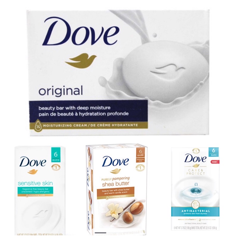 Dove Bar Soap Original Sensitive Antibacterial Shea Butter