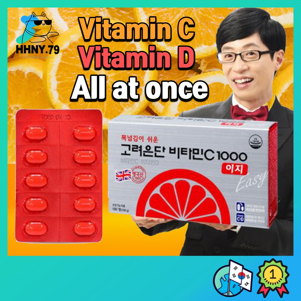 [Korea Vitamin] Korea Eundan Vitamin C 1000 Easy (180 Tablets) Running