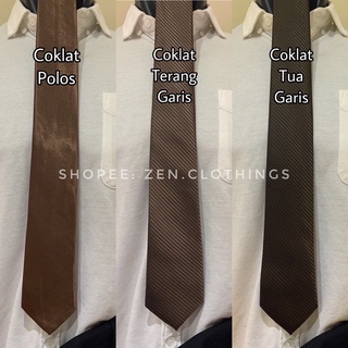 PRIA Men's Long Tie Light Brown And Dark Brown And Khaki Milk Chocolate Champagne Gold Mocca Plain Mocha And Plain Line Motif #3