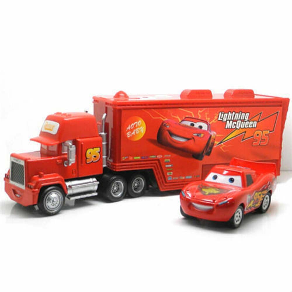 2022 RED TOY SET DISNEY PIXAR CARS LIGHTNING MCQUEEN TRUCK & MACK ...