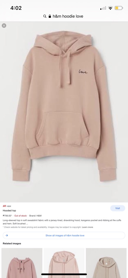 h and m womens hoodie