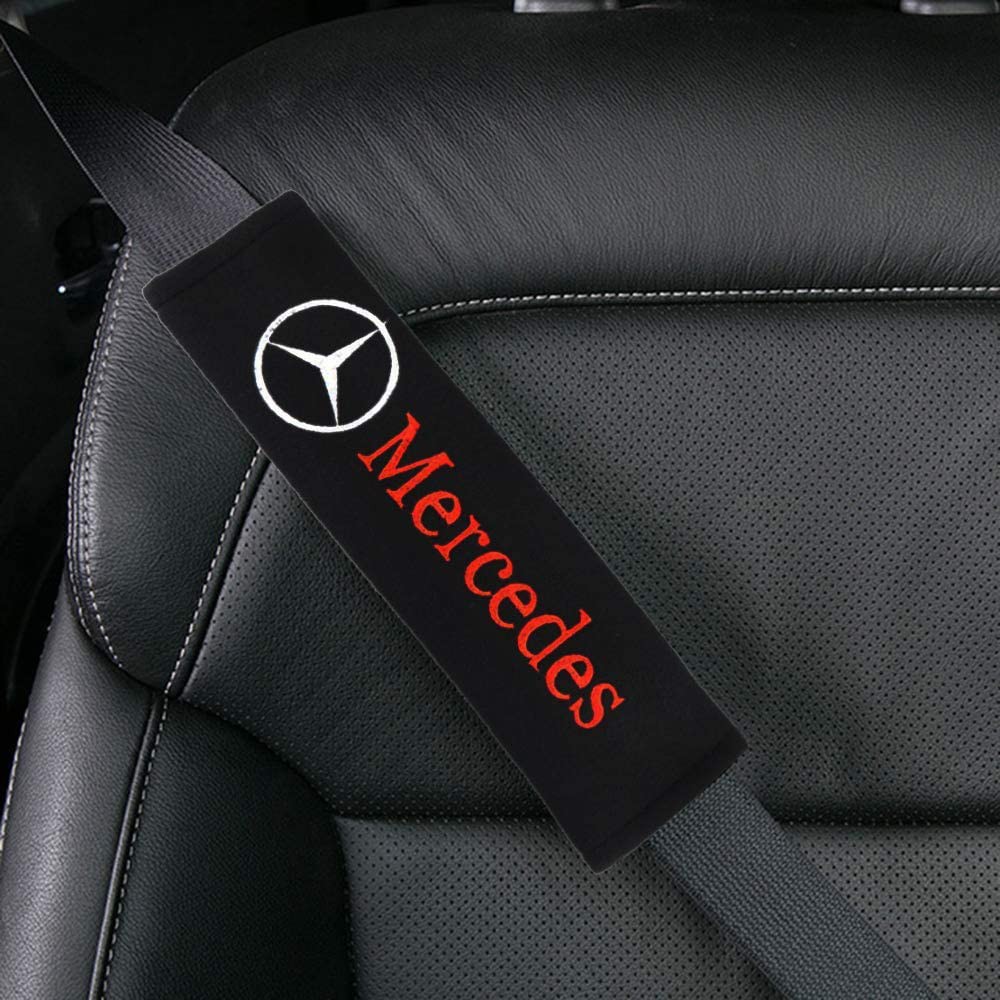 PairSet MARLBSTON Seat Belt Shoulder Pads Strap Harness Covers Cushions for Mercedes Benz Cars 