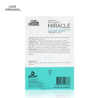Luxe Organix Miracle Solutions Aha/Bha Soap For Face & Body 135G ...