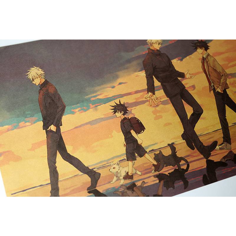 Jujutsu Kaisen “Fushiguro Megumi&Gojo Satoru” Retro poster Kraft Paper Wallpaper wall poster Paintings 70*25cm