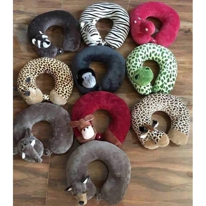 New Design Neck Pillow with Animals Face Washable Cotton Pillow