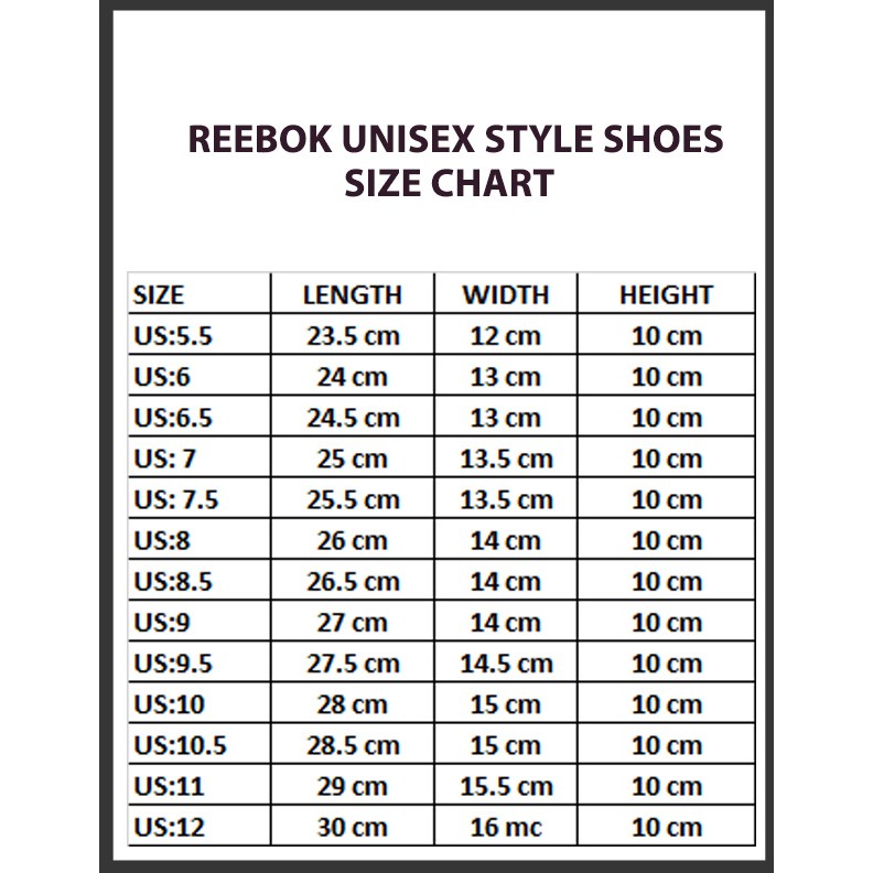 nike to reebok shoe size conversion