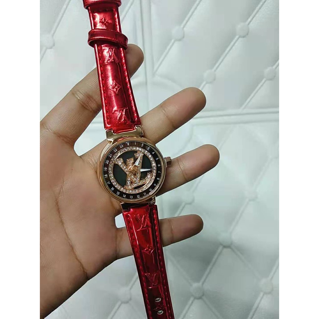 louis vuitton red watch