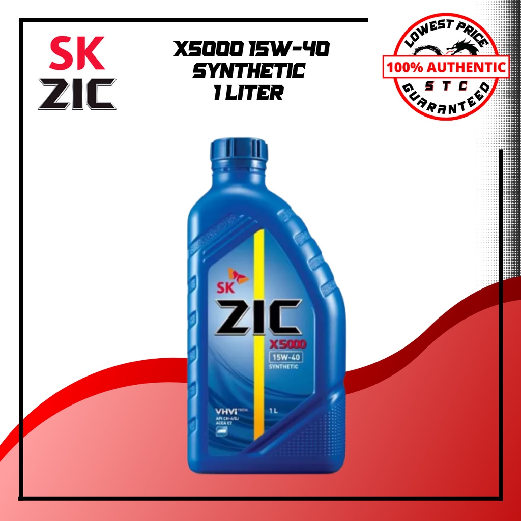 ZIC X5000 15W-40 SYNTHETIC 1L CH-4/SJ | Shopee Philippines