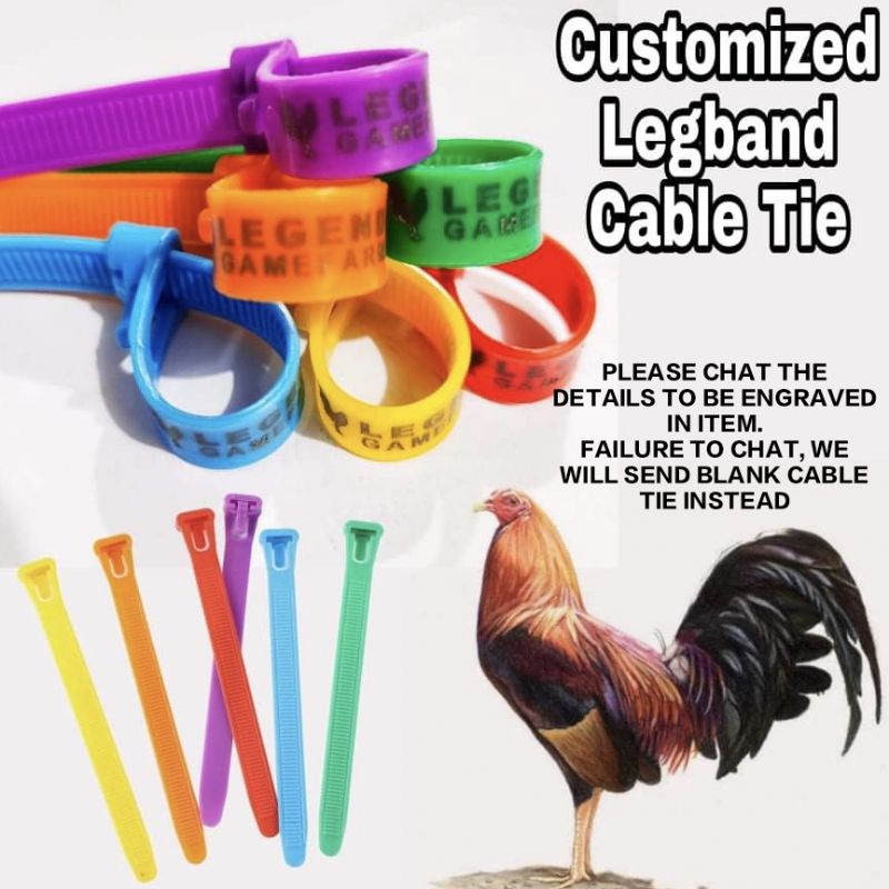 CUSTOMIZED LEGBAND CABLE TIE FOR GAMEFOWL POULTRY DUCK TURKEY PANABONG NA MANOK #1