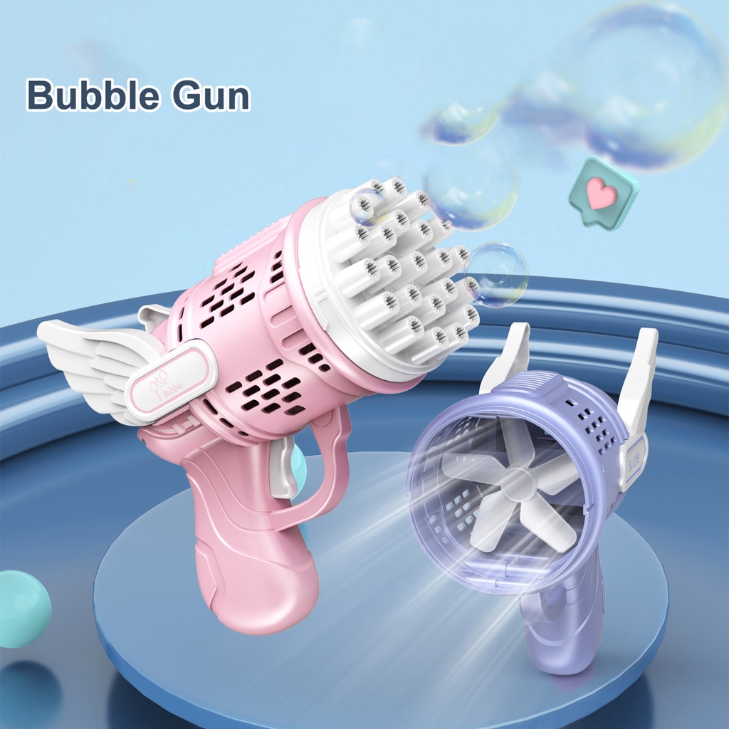 2023 New 23 Hole Electric Bubble Gun Toy Handheld Angel Bubble Machine